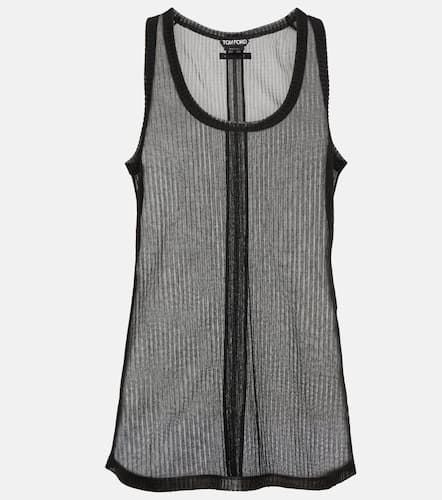 Semi-sheer ribbed jersey tank top - Tom Ford - Modalova