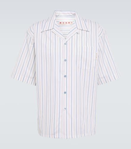 Striped cotton poplin bowling shirt - Marni - Modalova
