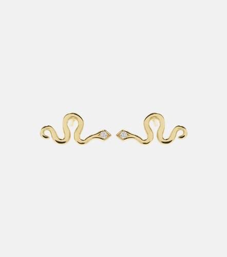 Little Snake 18kt earrings with diamonds - Ileana Makri - Modalova