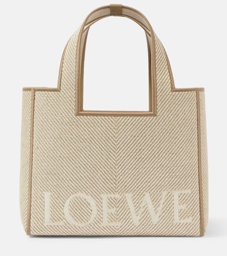 Logo leather-trimmed canvas tote bag - Loewe - Modalova