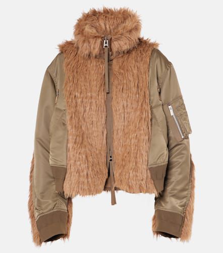 Sacai Faux fur and technical jacket - Sacai - Modalova