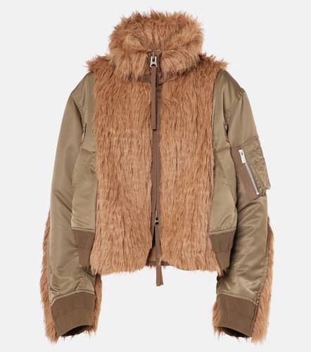 Sacai Faux fur and technical jacket - Sacai - Modalova