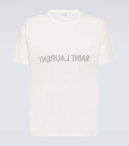 T-shirt in jersey di cotone con logo - Saint Laurent - Modalova