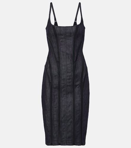 Mugler Jeanskleid mit Mesh - Mugler - Modalova