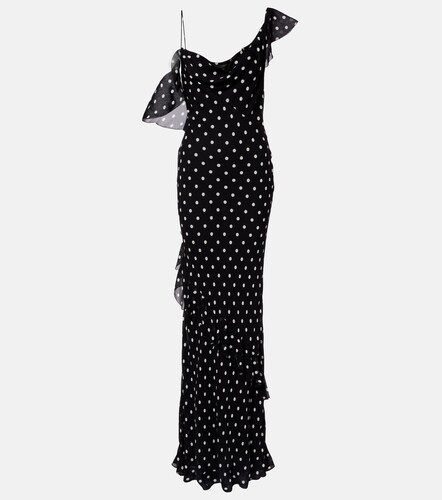 Polka-dot ruffled georgette gown - Self-Portrait - Modalova