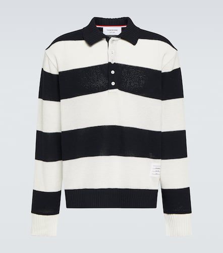 Striped cotton polo sweater - Thom Browne - Modalova