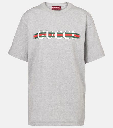 T-shirt in jersey di cotone con logo - Gucci - Modalova