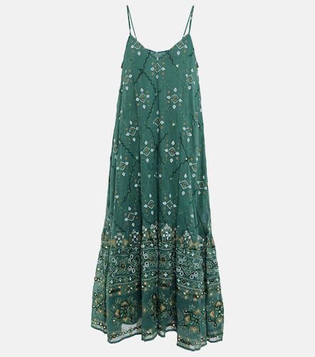 Embellished printed cotton midi dress - Juliet Dunn - Modalova