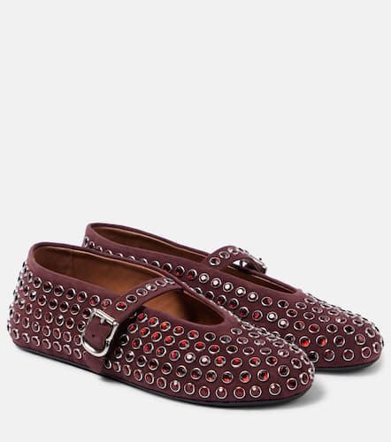 AlaÃ¯a Embellished suede ballet flats - Alaia - Modalova