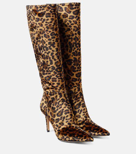 Leopard-print velvet knee-high boots - Gianvito Rossi - Modalova