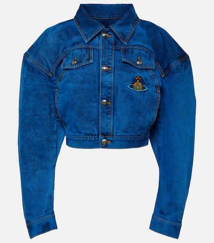 Embroidered cropped denim jacket - Vivienne Westwood - Modalova