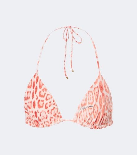 Leopard-print triangle bikini top - Roberto Cavalli - Modalova