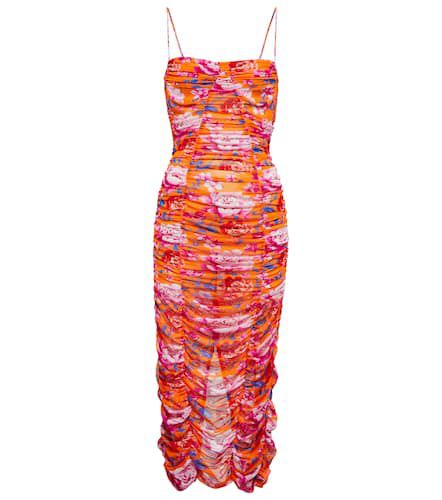 Ruched floral mesh midi dress - Magda Butrym - Modalova