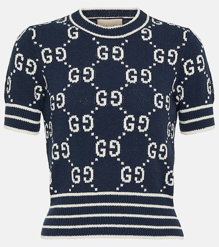 Top de mezcla de algodón con GG en jacquard - Gucci - Modalova