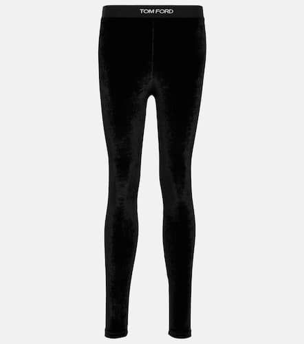 Leggings de terciopelo con logo - Tom Ford - Modalova