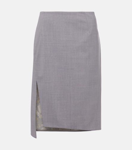 MÃ©lange wool-blend pencil skirt - Versace - Modalova