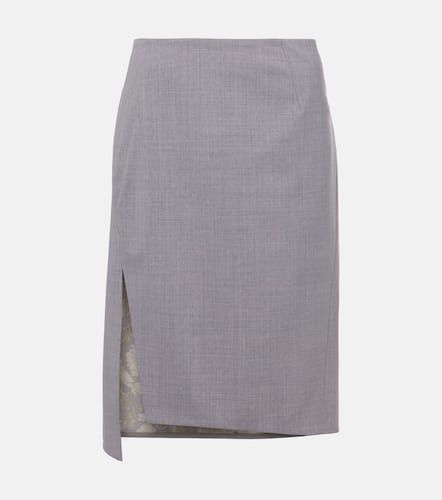 Mélange wool-blend pencil skirt - Versace - Modalova