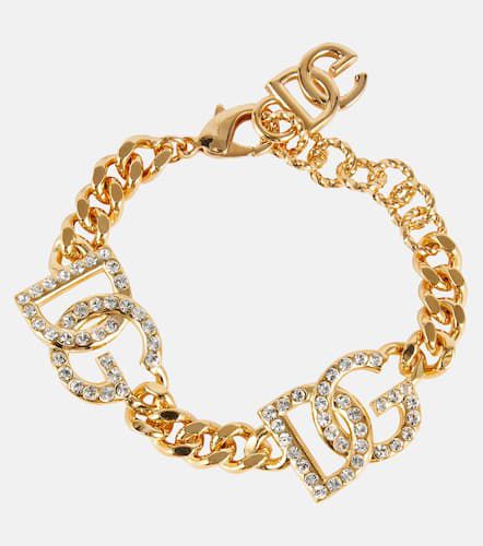 Bracciale DG bagnato in oro con cristalli - Dolce&Gabbana - Modalova