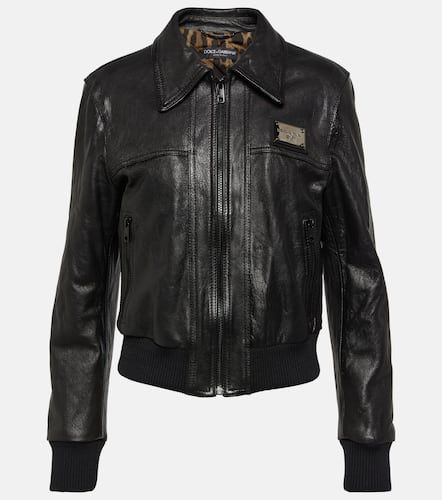 Dolce&Gabbana Logo leather jacket - Dolce&Gabbana - Modalova