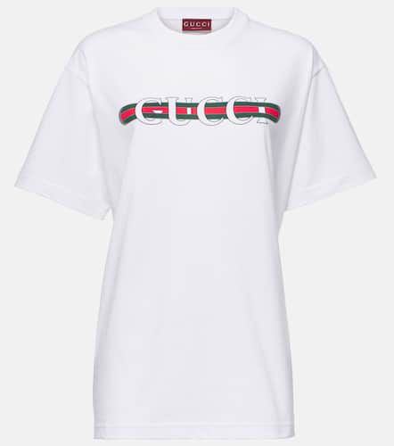 T-shirt in jersey di cotone con logo - Gucci - Modalova