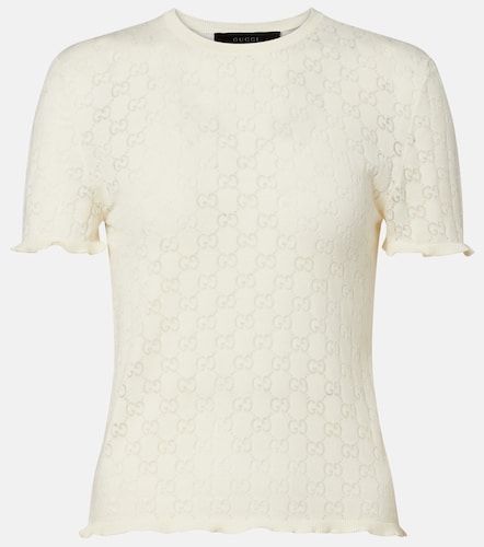 Pullover GG in misto cotone devoré - Gucci - Modalova