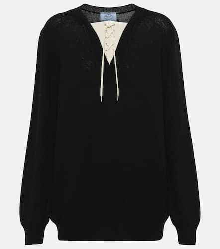 Prada Lace-up cashmere sweater - Prada - Modalova