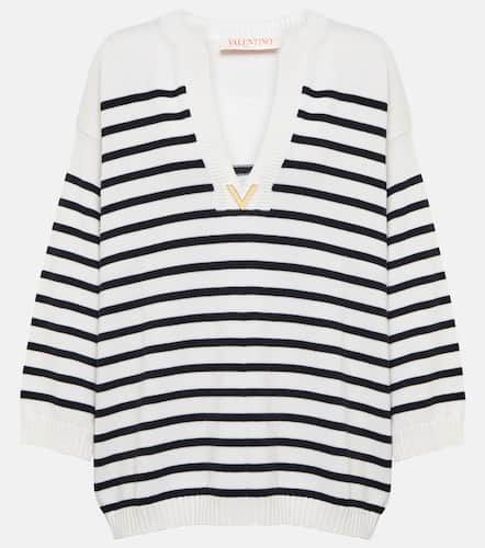 Striped cotton-blend sweater - Valentino - Modalova