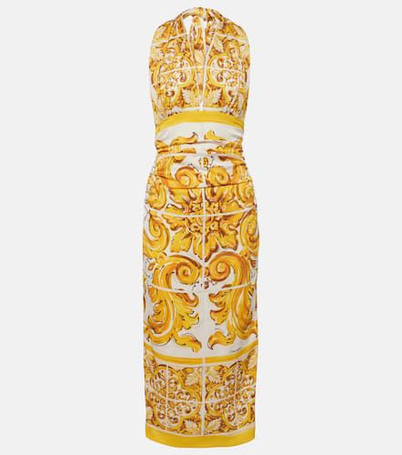 Vestido midi Majolica de mezcla de seda - Dolce&Gabbana - Modalova