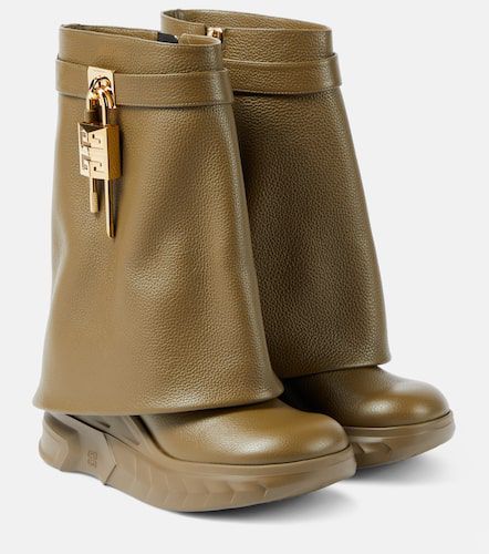 Shark Lock Biker leather ankle boots - Givenchy - Modalova