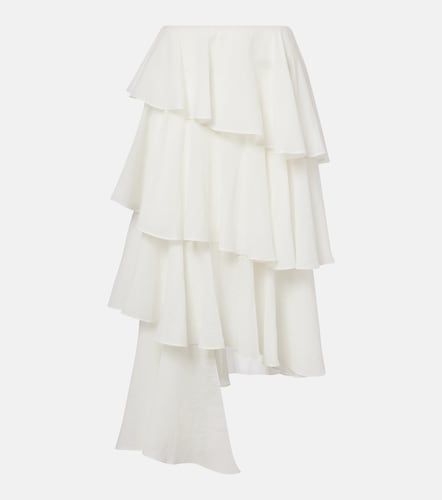 Alaïa Gonna midi in jersey di cotone e lino - Alaia - Modalova