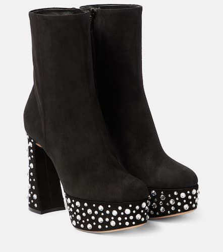 Crystal Holly suede platform ankle boots - Gianvito Rossi - Modalova