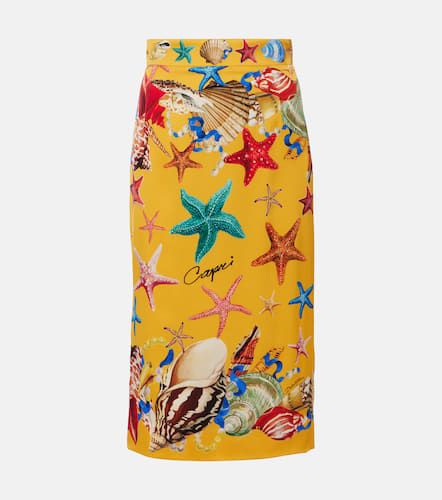 Capri printed silk-blend midi skirt - Dolce&Gabbana - Modalova