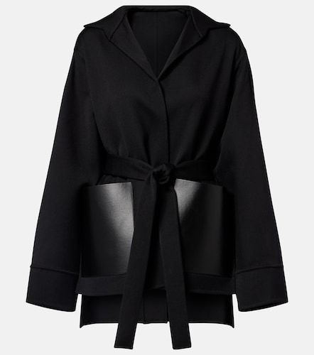 Leather-trimmed virgin wool wrap jacket - Alaia - Modalova