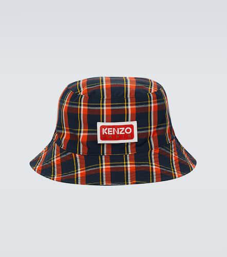 Logo checked cotton bucket hat - Kenzo - Modalova