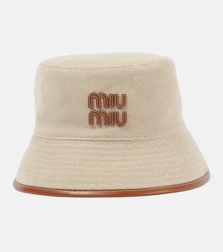 Miu Miu Logo canvas bucket hat - Miu Miu - Modalova