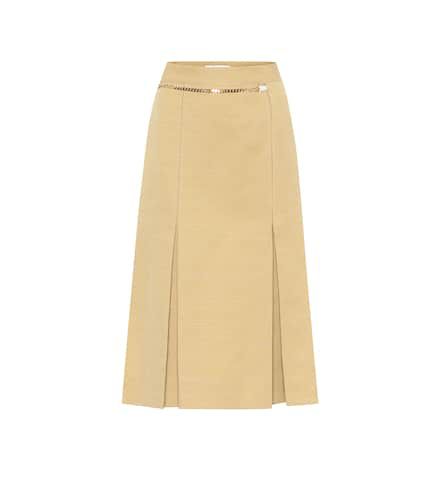 Belted linen and cotton midi skirt - Victoria Beckham - Modalova