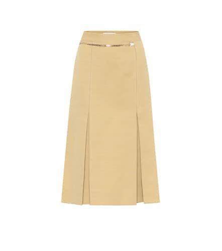 Gonna midi in lino e cotone - Victoria Beckham - Modalova