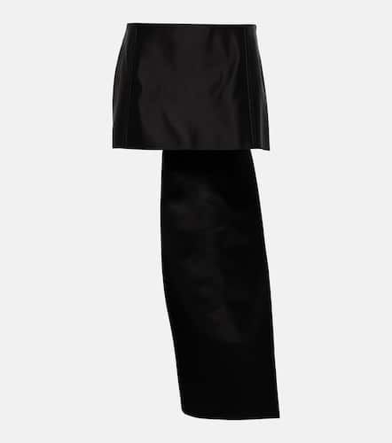 Silk satin miniskirt with train - Prada - Modalova