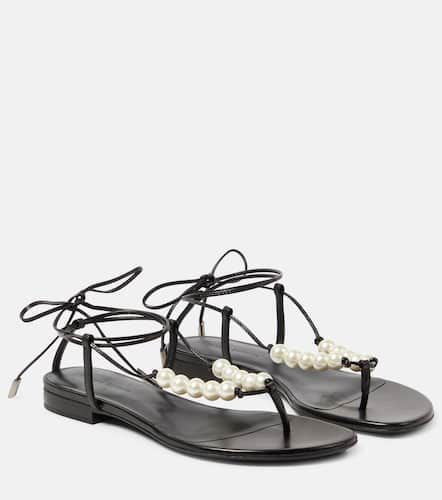 Faux pearl leather sandals - Magda Butrym - Modalova