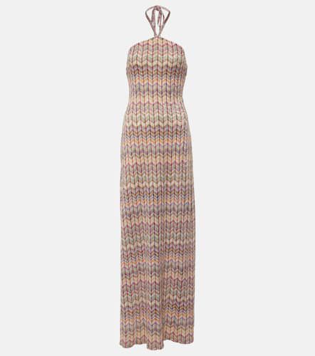 Vestido largo de lentejuelas con cuello halter - Missoni - Modalova