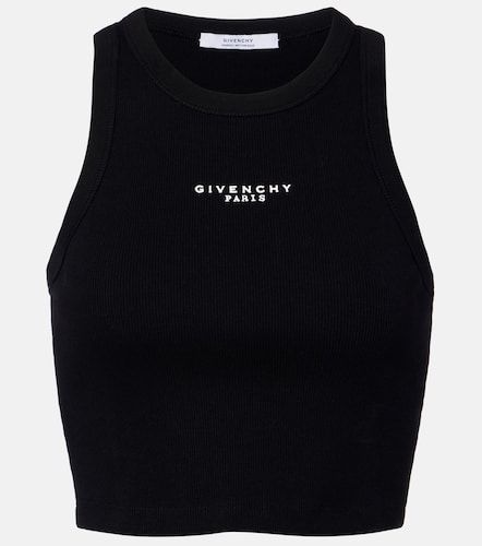 Tank top cropped de algodón con logo - Givenchy - Modalova