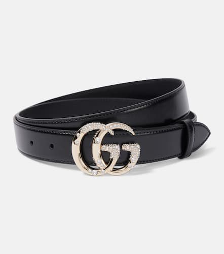 Cinturón Double G de piel con cristales - Gucci - Modalova