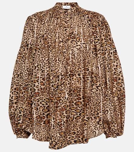 Blusa de seda con estampado de leopardo - Etro - Modalova