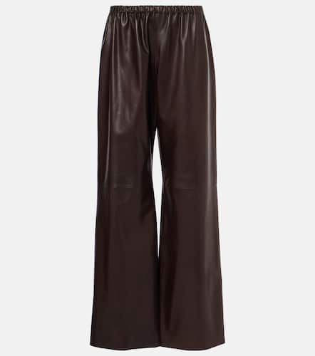 Olan leather wide-leg pants - Nour Hammour - Modalova