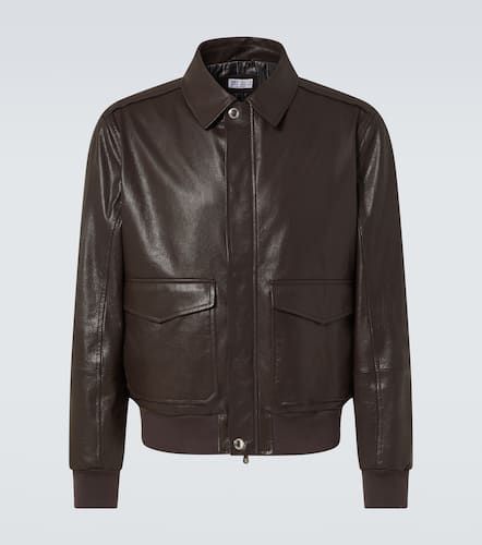 Giacca blouson in pelle - Brunello Cucinelli - Modalova