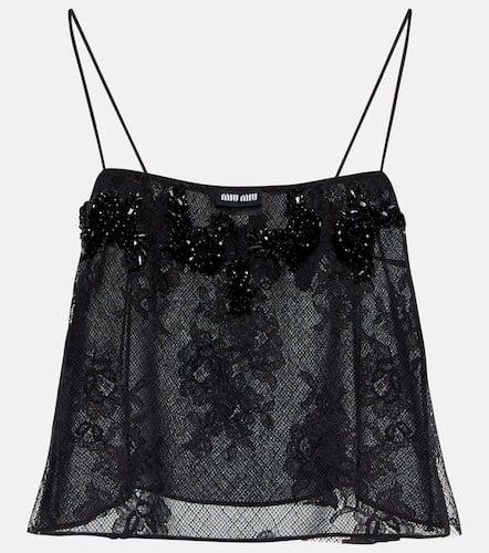 Miu Miu Embellished lace camisole - Miu Miu - Modalova