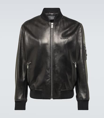 Versace Leather bomber jacket - Versace - Modalova