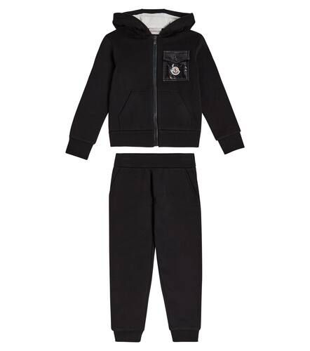 Logo cotton hoodie and sweatpants set - Moncler Enfant - Modalova