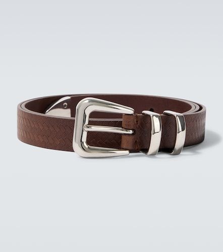 Debossed leather belt - Brunello Cucinelli - Modalova
