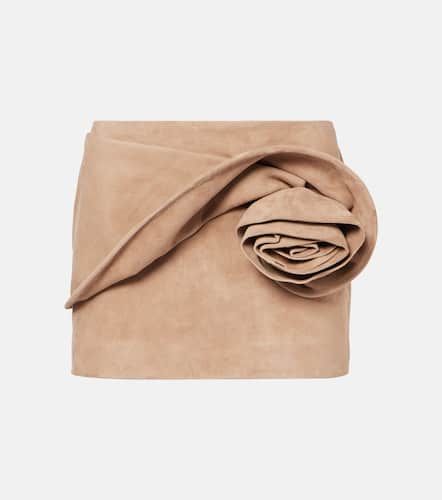 Floral-applique suede miniskirt - Magda Butrym - Modalova